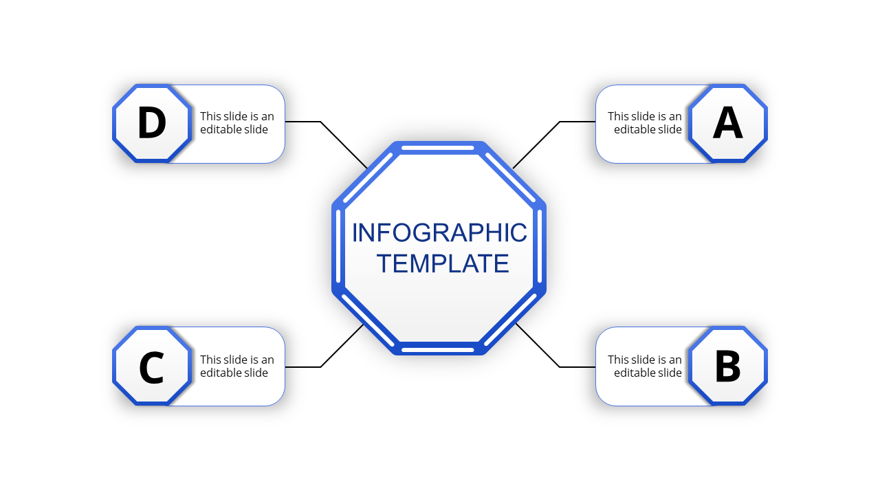 Effective Infographic Presentation With Four Nodes Slide
